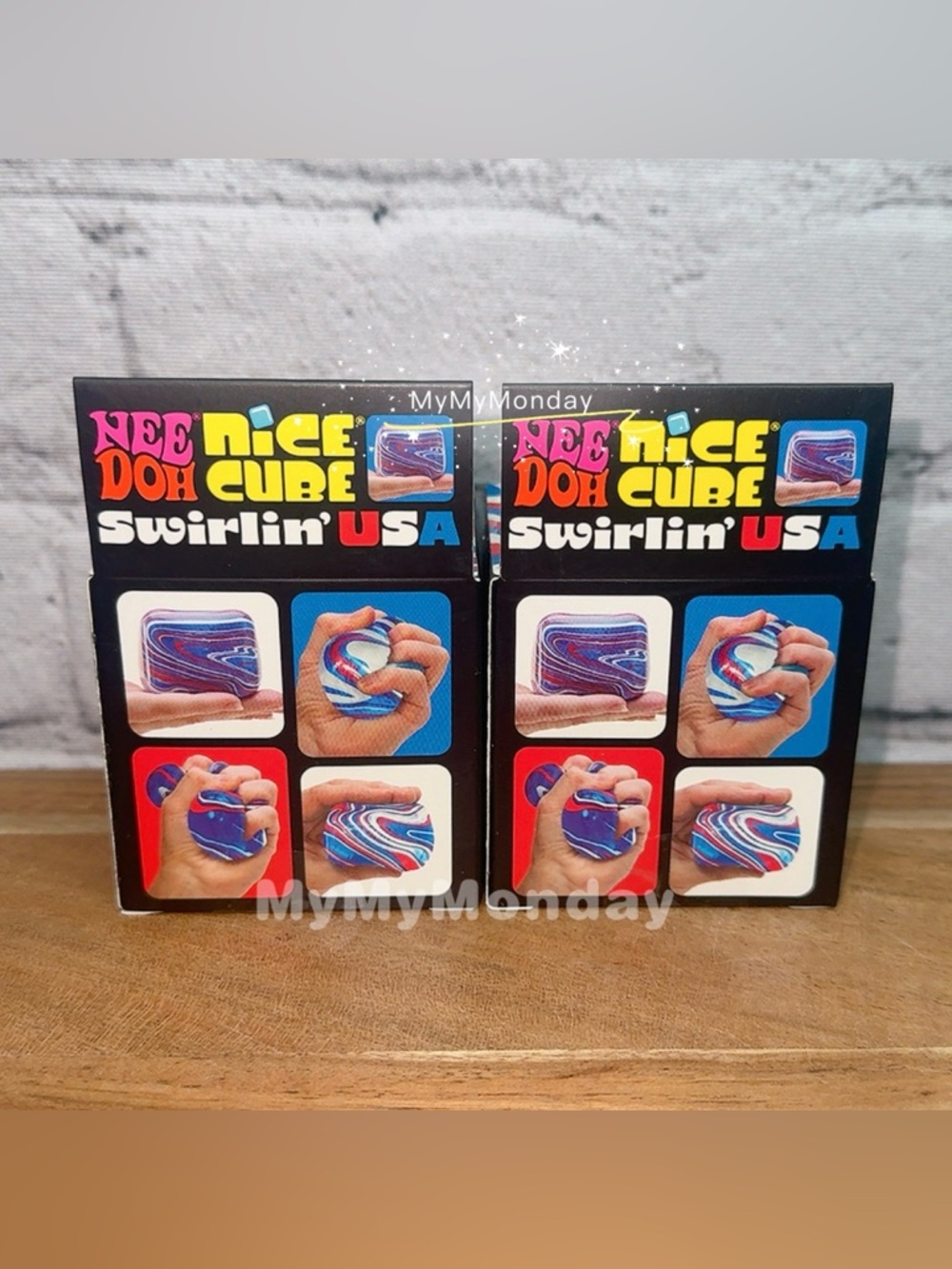 NeeDoh Nice Cube Swirl USA Squishy Fourth of July Bundle - Picture 3 of 3